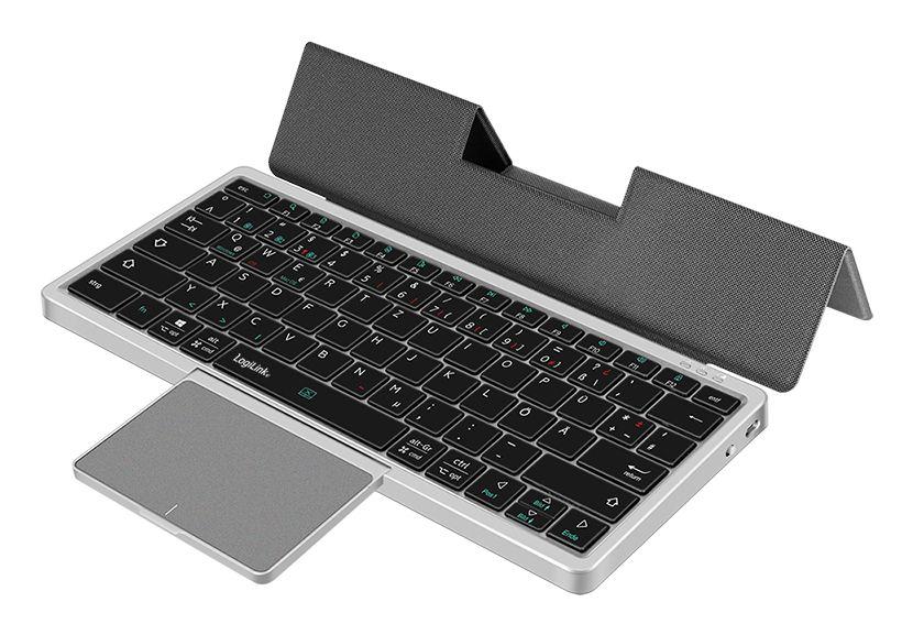 Teclado LOGILINK ID0214 (Alemão - Direito - Bluetooth - Cinzento)