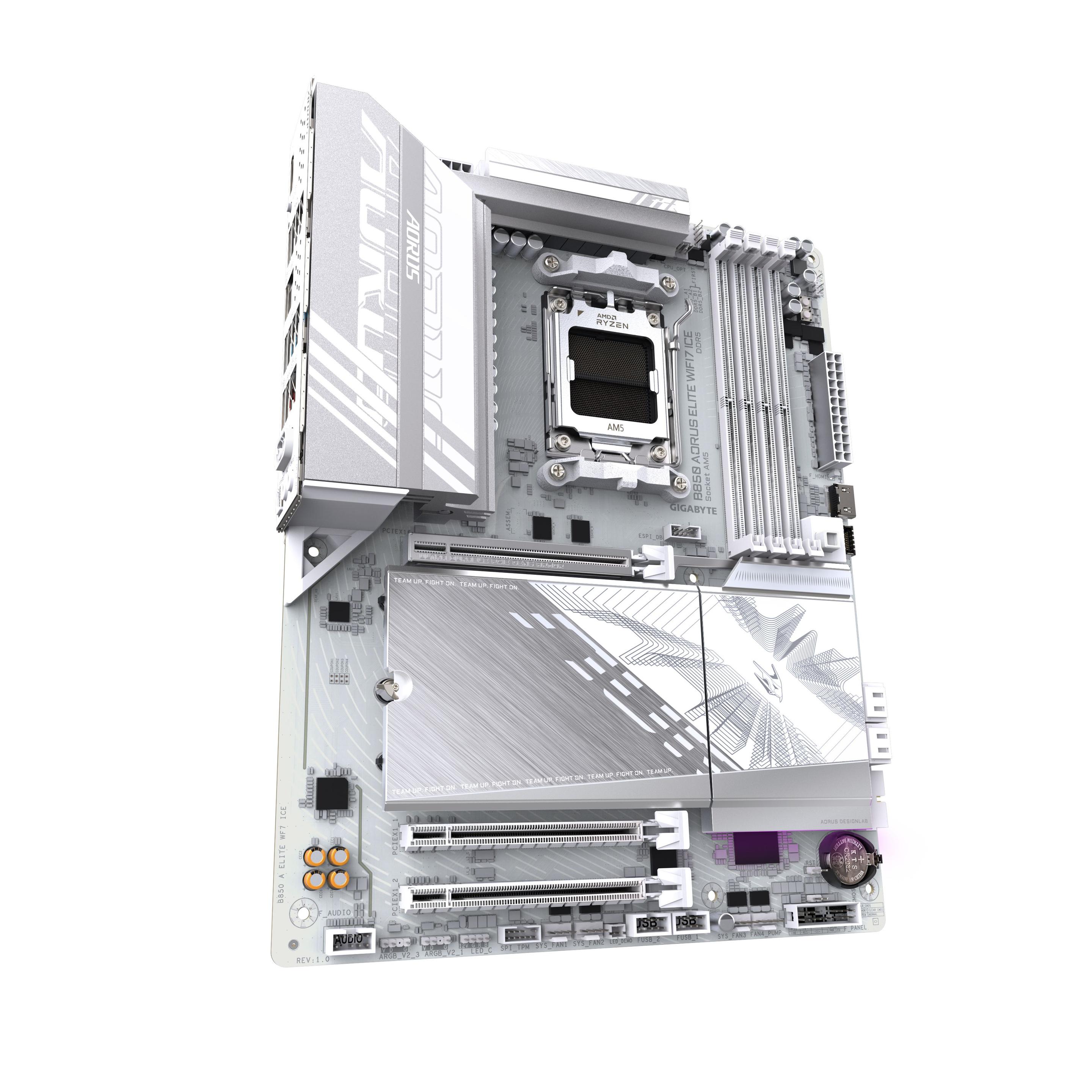 Motherboard GIGABYTE B850 AORUS ELITE WIFI7 ICE (AM5 - ATX - Duplo canal - Branco) — miniatura 3