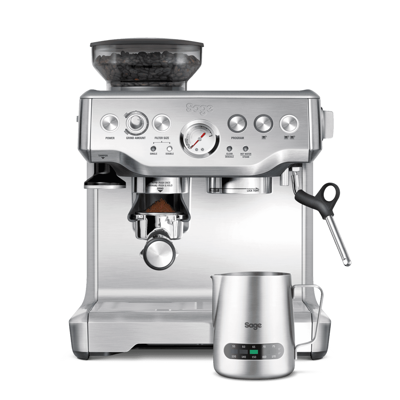 Máquina de Café Expresso SAGE The Barista Express SES875BSS2EEU1A (Grãos de café - 2 l - 450 g - Aço Inoxidável Escovado) — miniatura 5