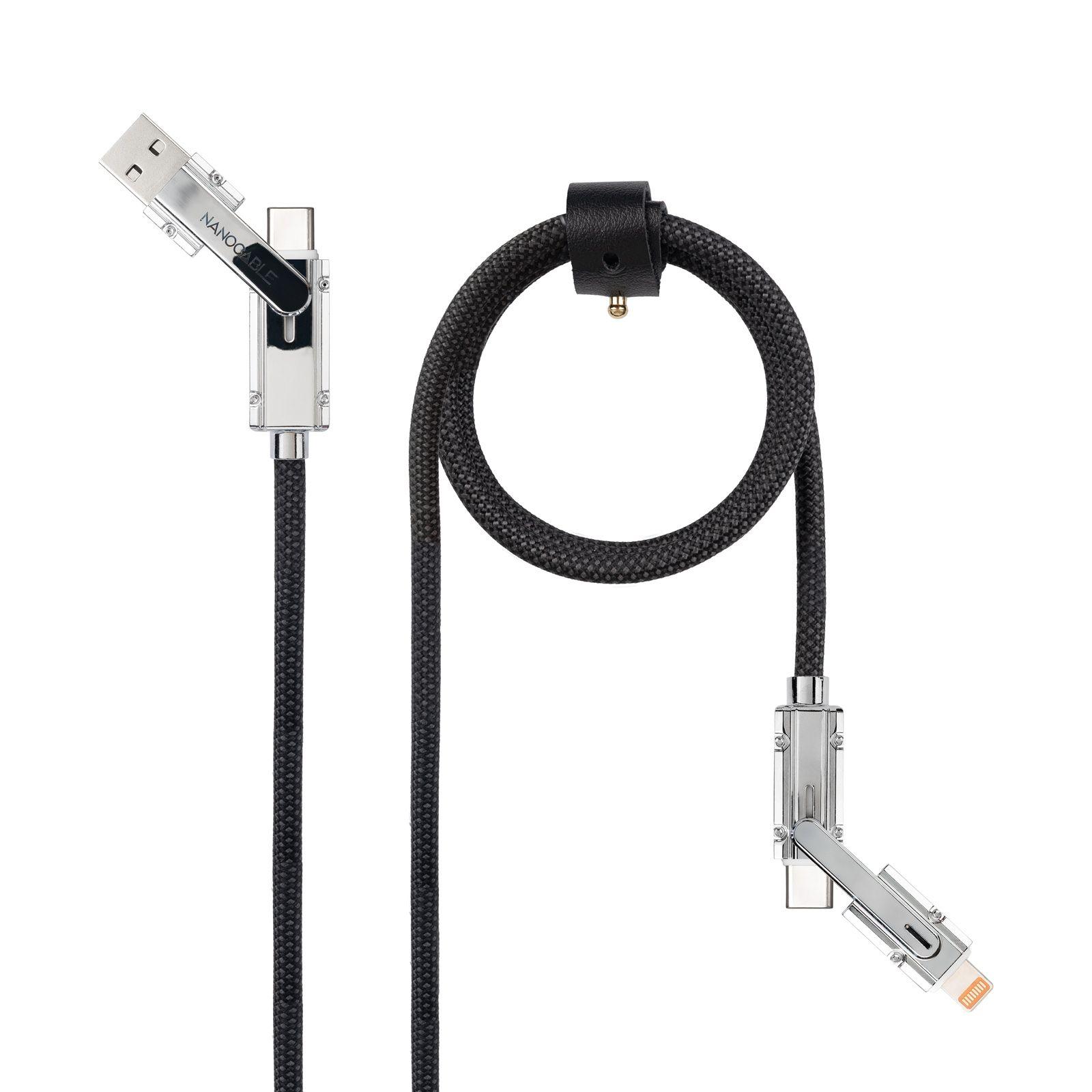 Cabo USB NANOCABLE 10.01.2602 (2 m - USB C/Lightning - USB A/USB C - Preto e Cinzento)