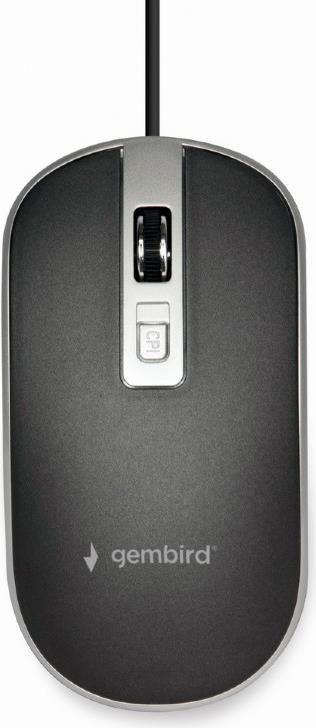 Rato GEMBIRD MUS-4B-06-BS (Ambidestro - 1200 DPI - Ótico - Preto e Prateado), miniatura 3