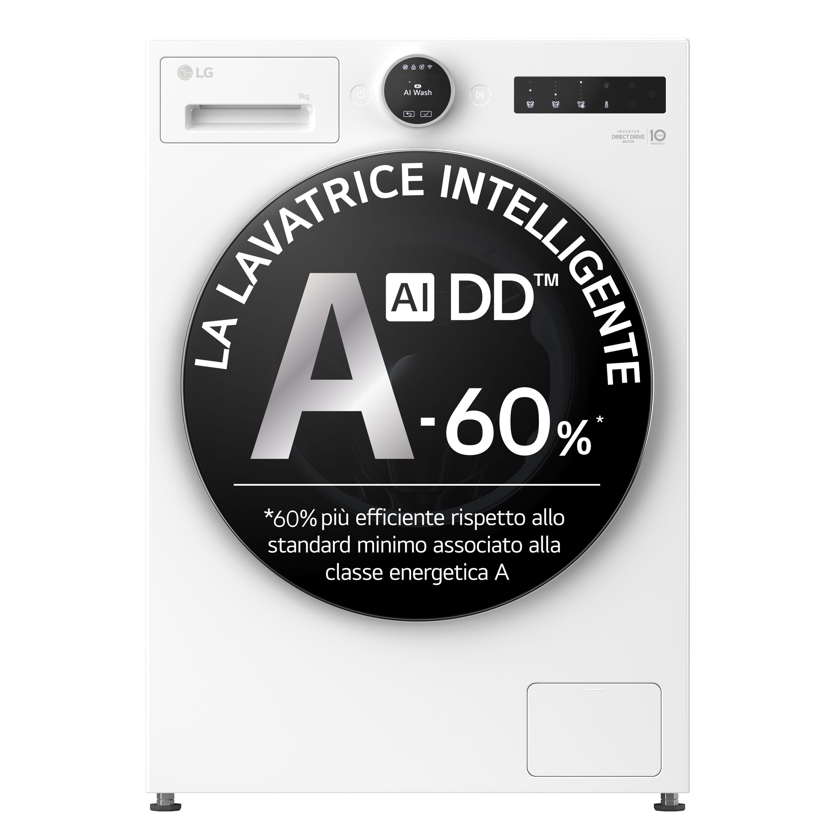 Máquina de Lavar Roupa Independente LG F4X9009TWCE (1400 RPM - B - A - Branco)