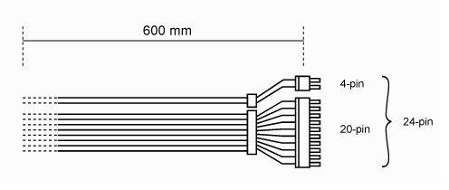 Cabo de Alimentação Interno BE QUIET! CB-6620 (ATX 20+4 pinos - 0,61 m - Preto) — miniatura 2