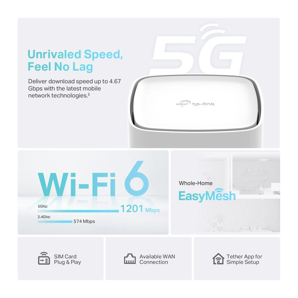 Router 5G TP-LINK Archer NX210 (Wi-Fi 6 - 1201 Mbit/s - Dual-band - Branco) — miniatura 4