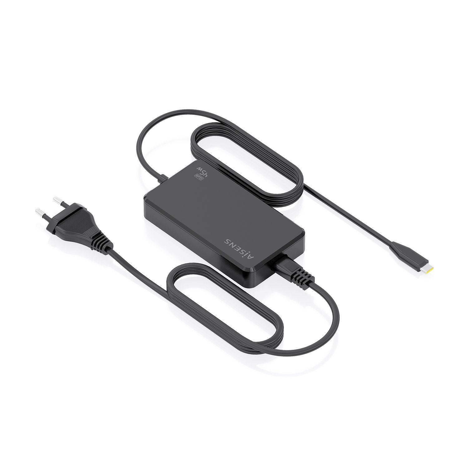 Carregador de Portátil AISENS ASCH-1PD45D067-BK (45 W - 1.5 A - 3 A - Preto)