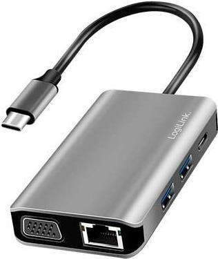 Estação de Ancoragem LOGILINK UA0410 (USB-C - 7 Portas - UHD 4K)