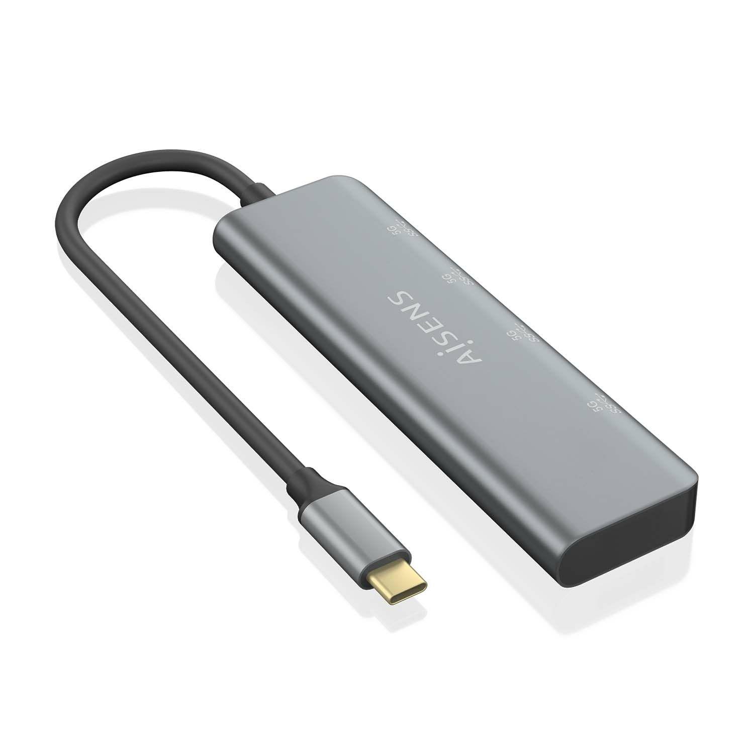 Hub USB-C AISENS A109-0763 (0,15 m - Cinzento), miniatura 2