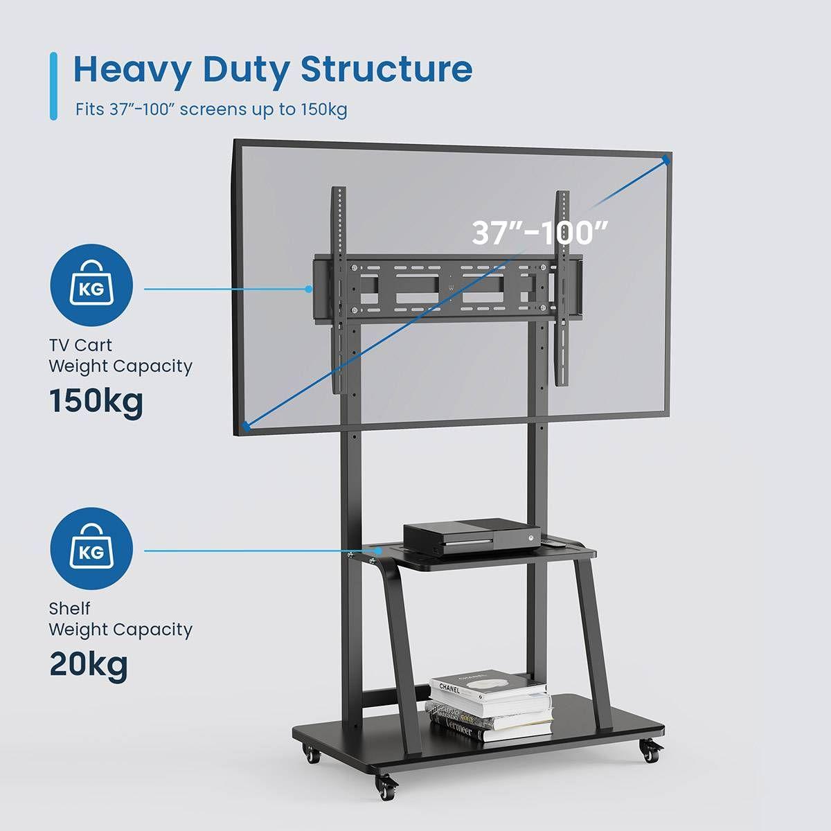 Suporte de Chão Móvel EWENT EW1544 (37"–100" - 150 kg - Preto), miniatura 4