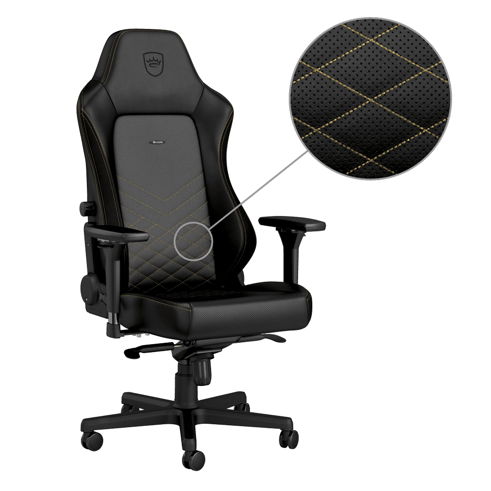 Cadeira Gaming NOBLECHAIRS HERO (150 kg - Até 8 cm - 4D - Preto/Dourado), miniatura 4