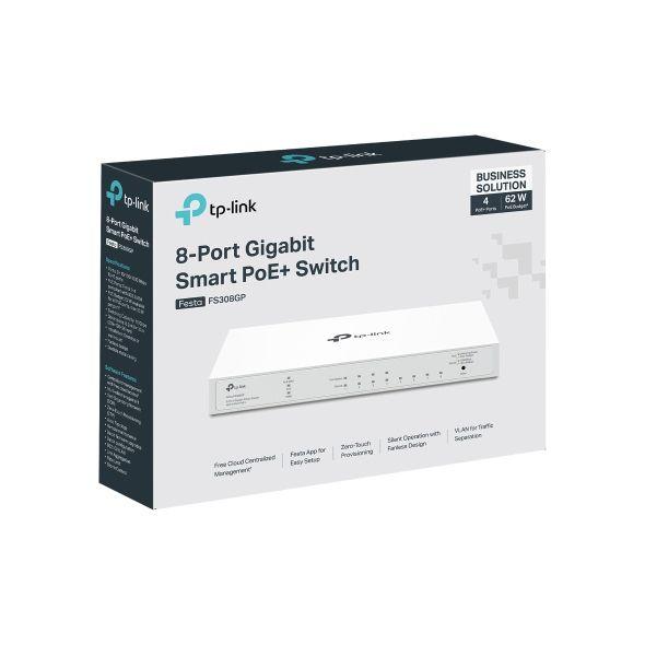 Switch Gerido TP-LINK FESTA FS308GP (Gigabit Ethernet - 10/100/1000 Mbps - 4,1 MB - Branco) — miniatura 6