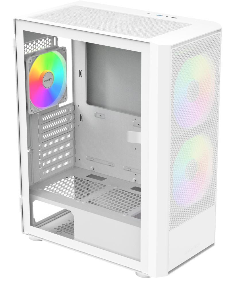 Caixa PC MONTECH X2 PLUS (ATX, Micro-ATX, Mini-ITX - Midi Tower - Ventoinhas da caixa - Branco)