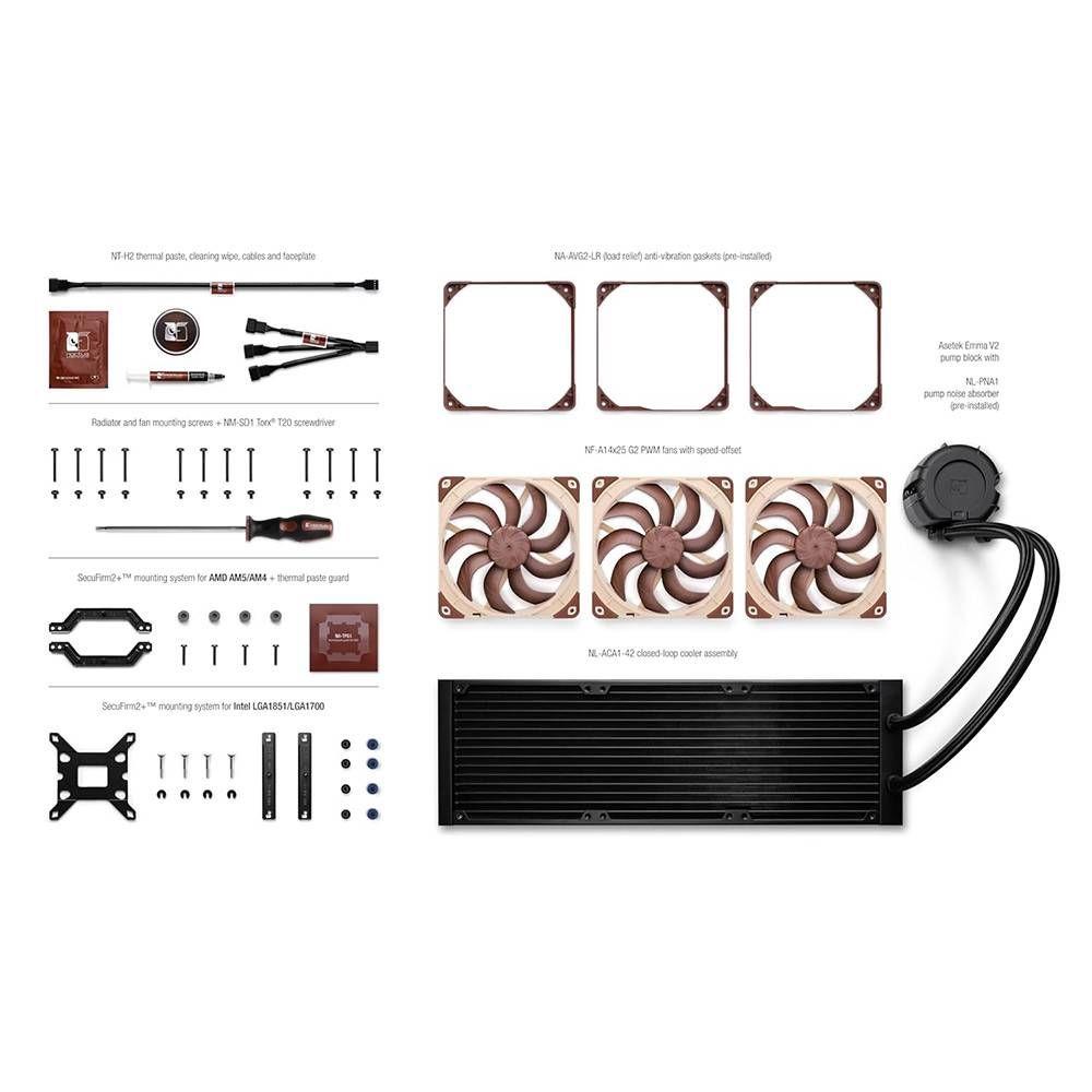 Water Cooler CPU NOCTUA NL-LC1-42 (140 mm - 1500 RPM - 4 pinos - Preto/Castanho), miniatura 5