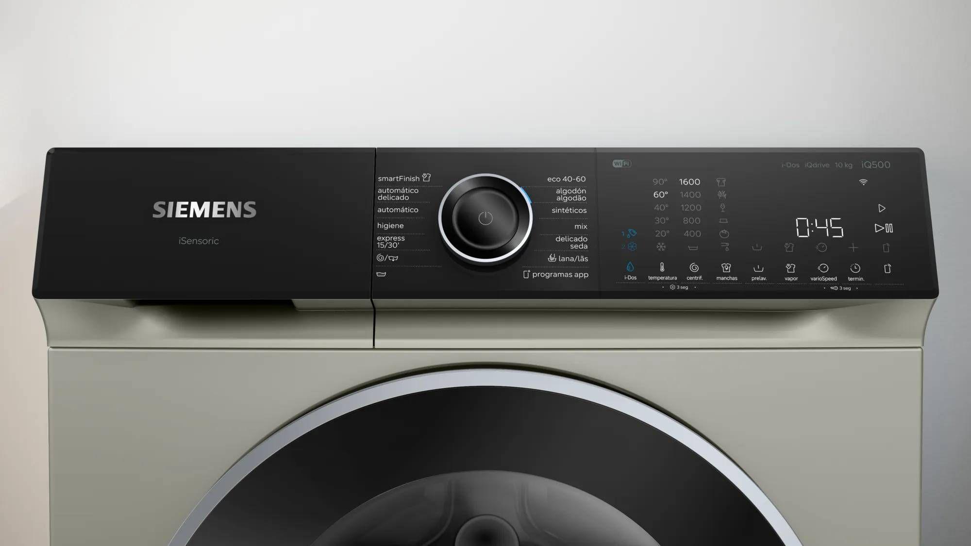 Máquina de Lavar Roupa Independente SIEMENS iQ500 WG56H2AXES (1600 RPM - A - B - Inox), miniatura 3