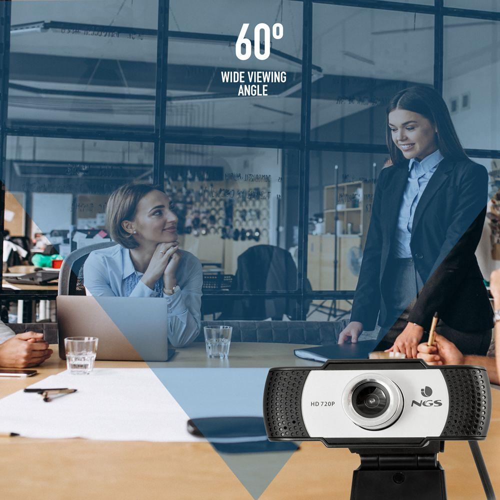 Webcam NGS XpressCam720 (1280 x 720 pixels - 720p - USB 2.0 - Preto, Cinzento e Prateado) — miniatura 7