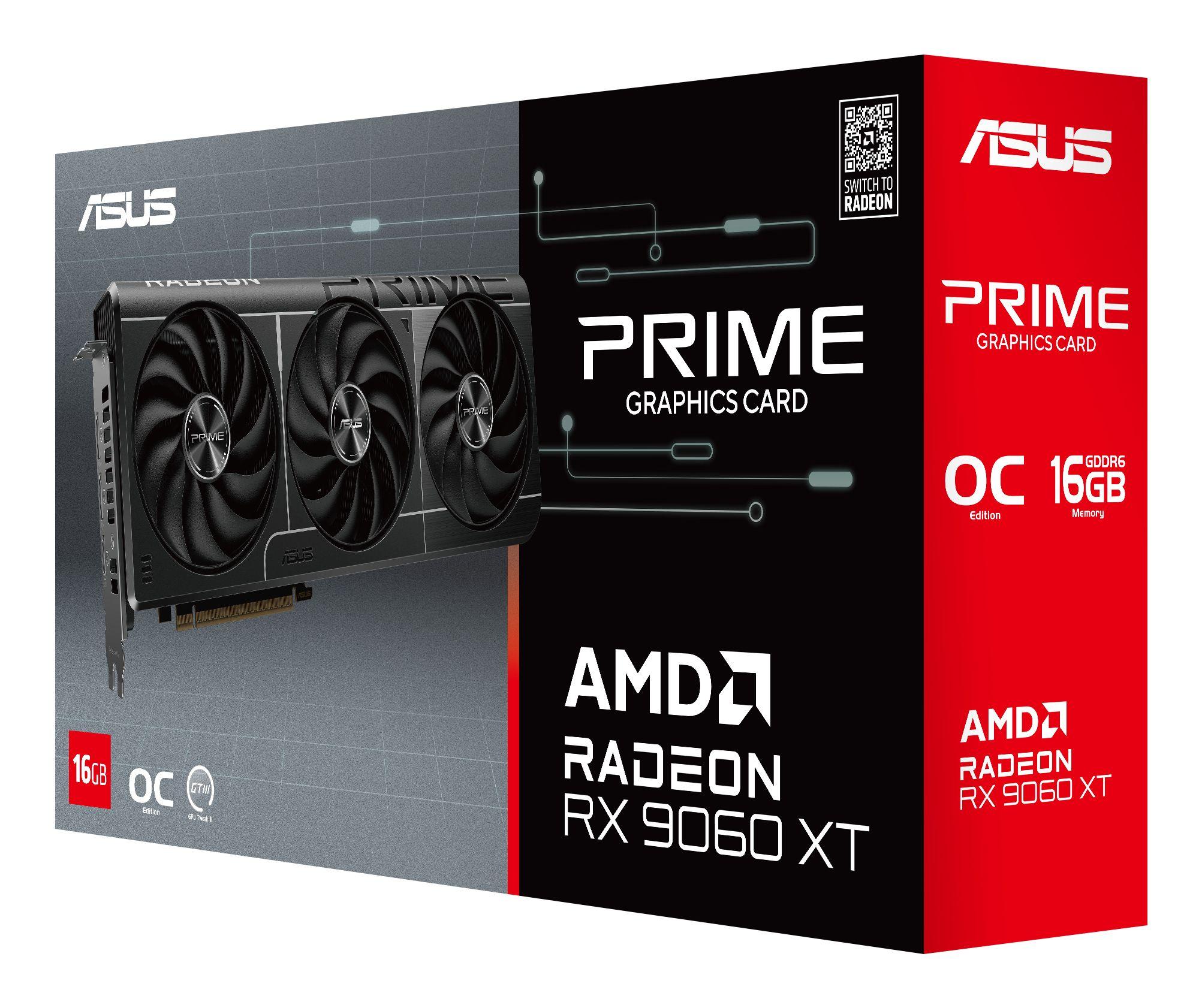 Placa Gráfica ASUS Prime Radeon RX 9060 XT O16G (Radeon RX 9060 XT - 20 Gbps - 16 GB - Preto), miniatura 9