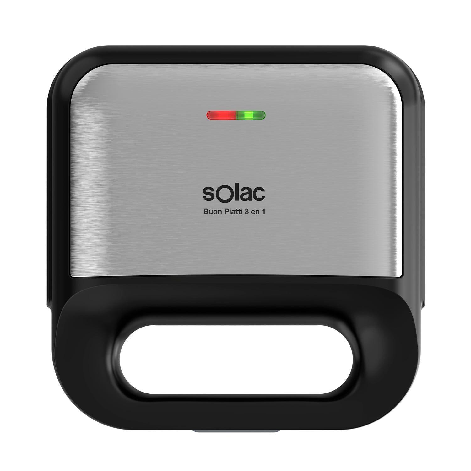 Sanduicheira 3 em 1 SOLAC SD5060 (Altura 9 cm - Preto e Inox)