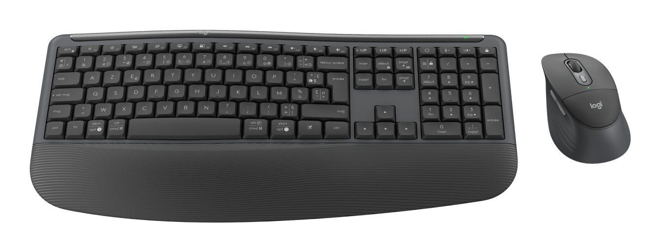 Teclado e Rato LOGITECH Signature Comfort Plus Combo MK880 for Business (Francês - Plunger key switch - Tamanho completo - Grafite)