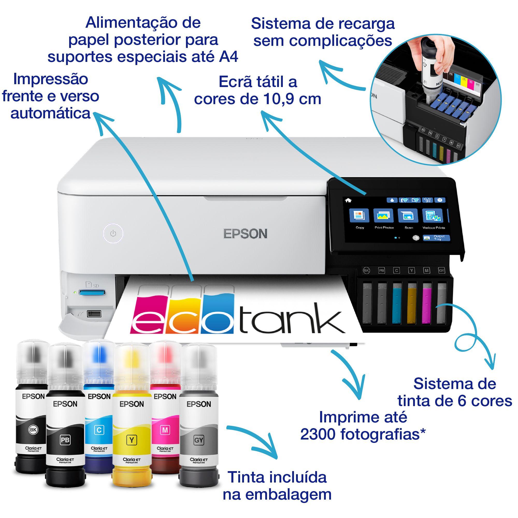 Impressora Multifunções EPSON EcoTank ET-8500 (A4 - Impressão a cores - Com Fios - Branco), miniatura 5