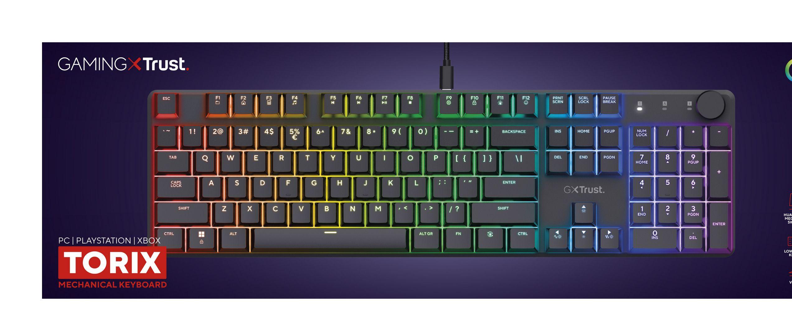 Teclado TRUST GXT 866 Torix (Estados Unidos - Huano White lineares - Tamanho completo - Preto), miniatura 5