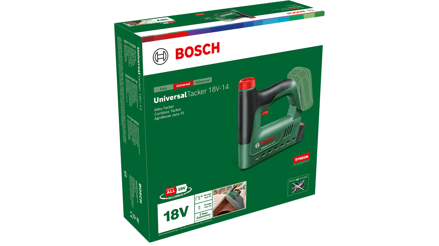 Agrafador e Pregador sem Fios BOSCH UniversalTacker 18V-14 (Prateado)