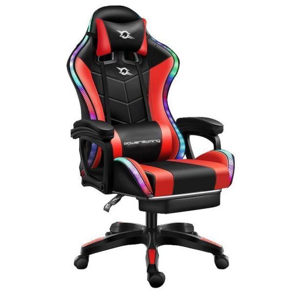 Cadeira Gaming POWERGAMING 813 RGB (Couro sintético - Vermelho e Preto), miniatura 2