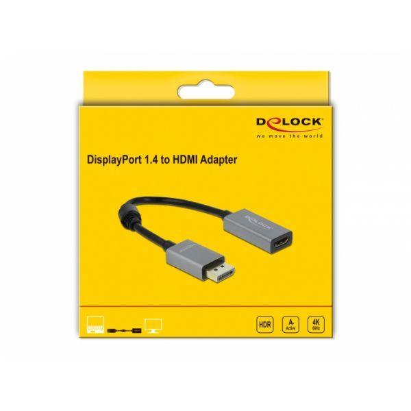 Adaptador ativo DisplayPort para HDMI DELOCK 66436 (0,2 m - HDMI Tipo A padrão - Preto e Cinzento), miniatura 2