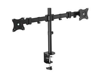 Suporte de Secretária para 2 Monitores EQUIP 650115 (13–27" - VESA 75 x 75 / 100 x 100 - 16 kg - Preto)