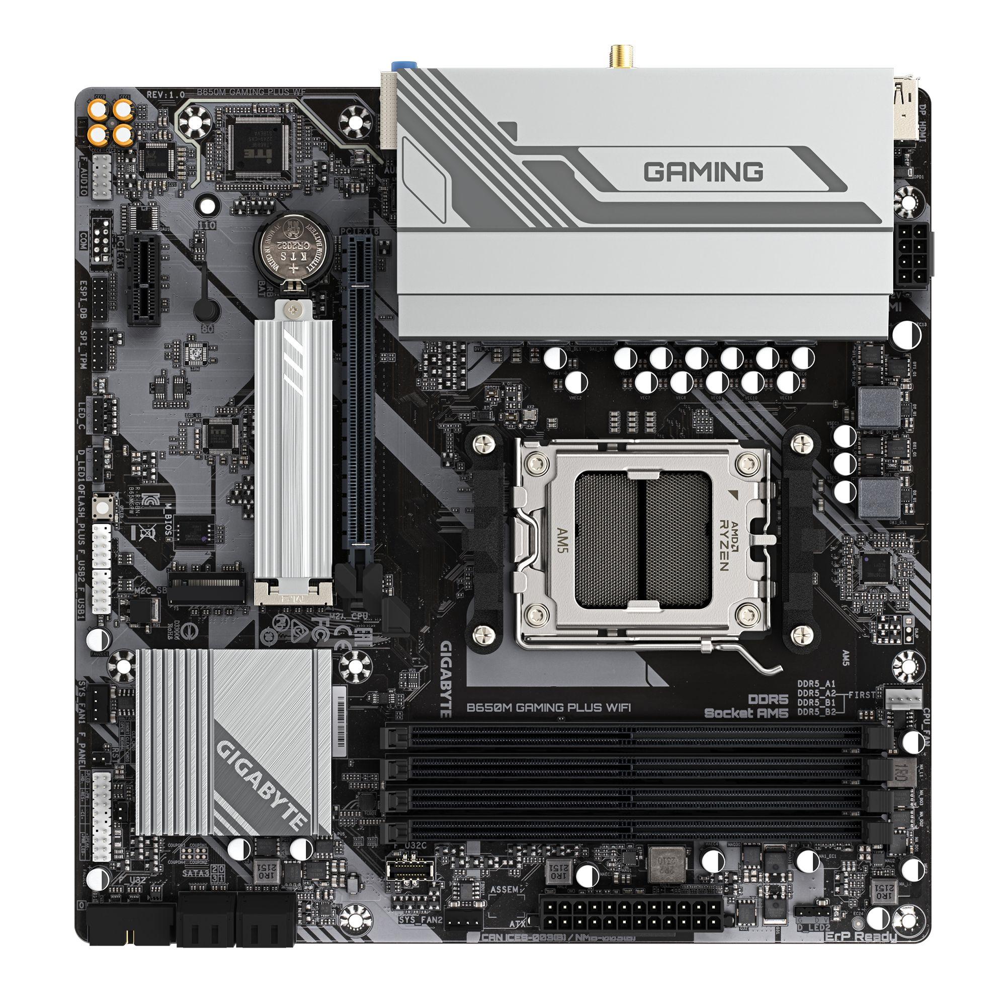 Motherboard GIGABYTE B650M GAMING PLUS WIFI (AM5 - micro-ATX - Duplo canal - Castanho escuro) — miniatura 5