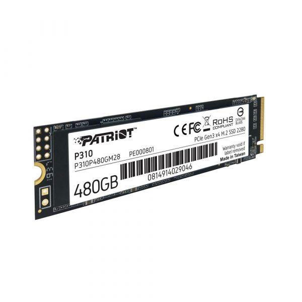 Disco SSD PATRIOT P310 (480 GB - M.2 2280 - PCIe 3.0 NVMe)
