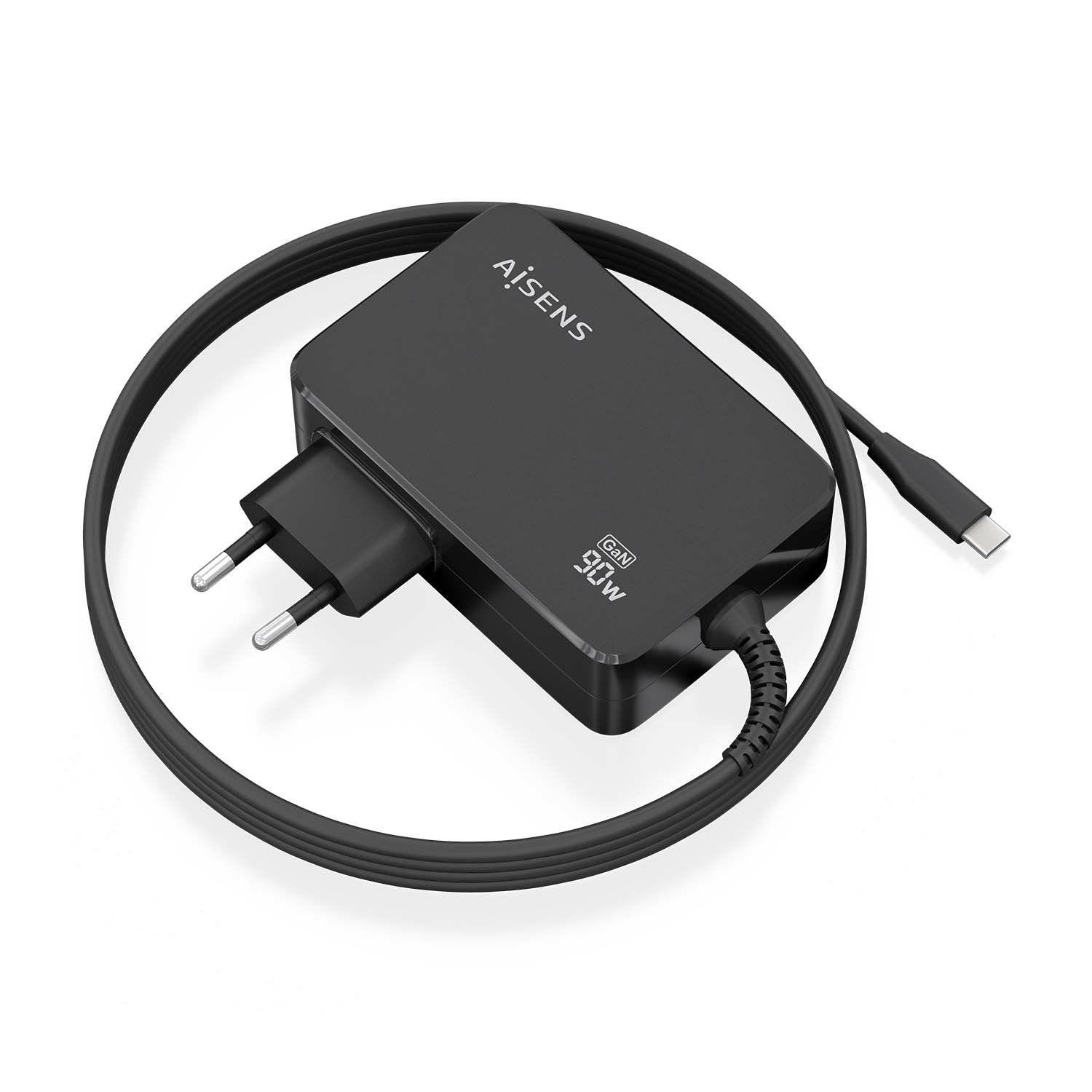 Carregador de Parede AISENS ASCH-1PD90WL034-BK (90 W - Preto)