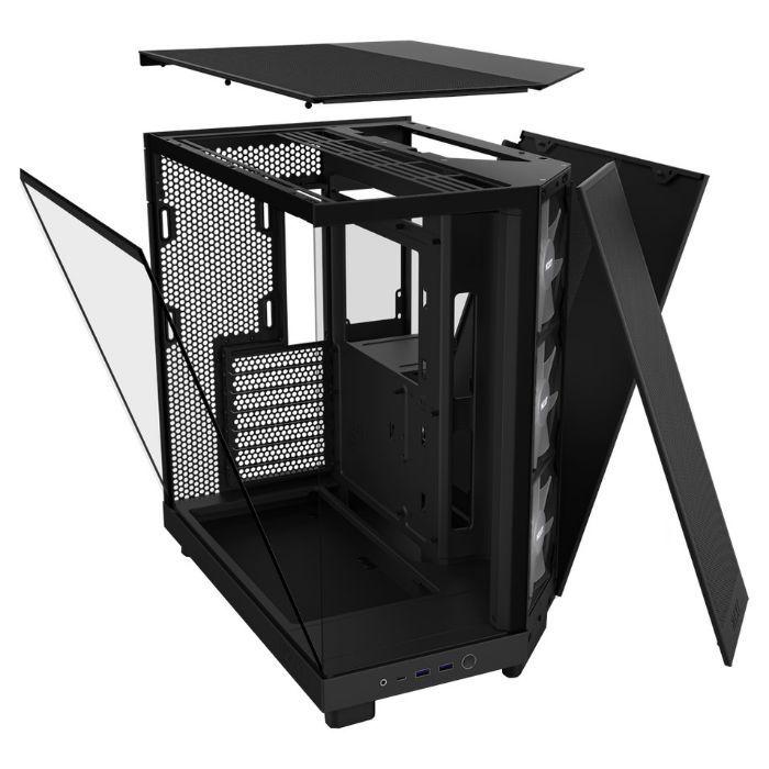 Caixa PC NZXT H6 Flow RGB (ATX, micro ATX, Mini-ITX - SFX-L, SFX, ATX - Midi Tower - Preto) — miniatura 5