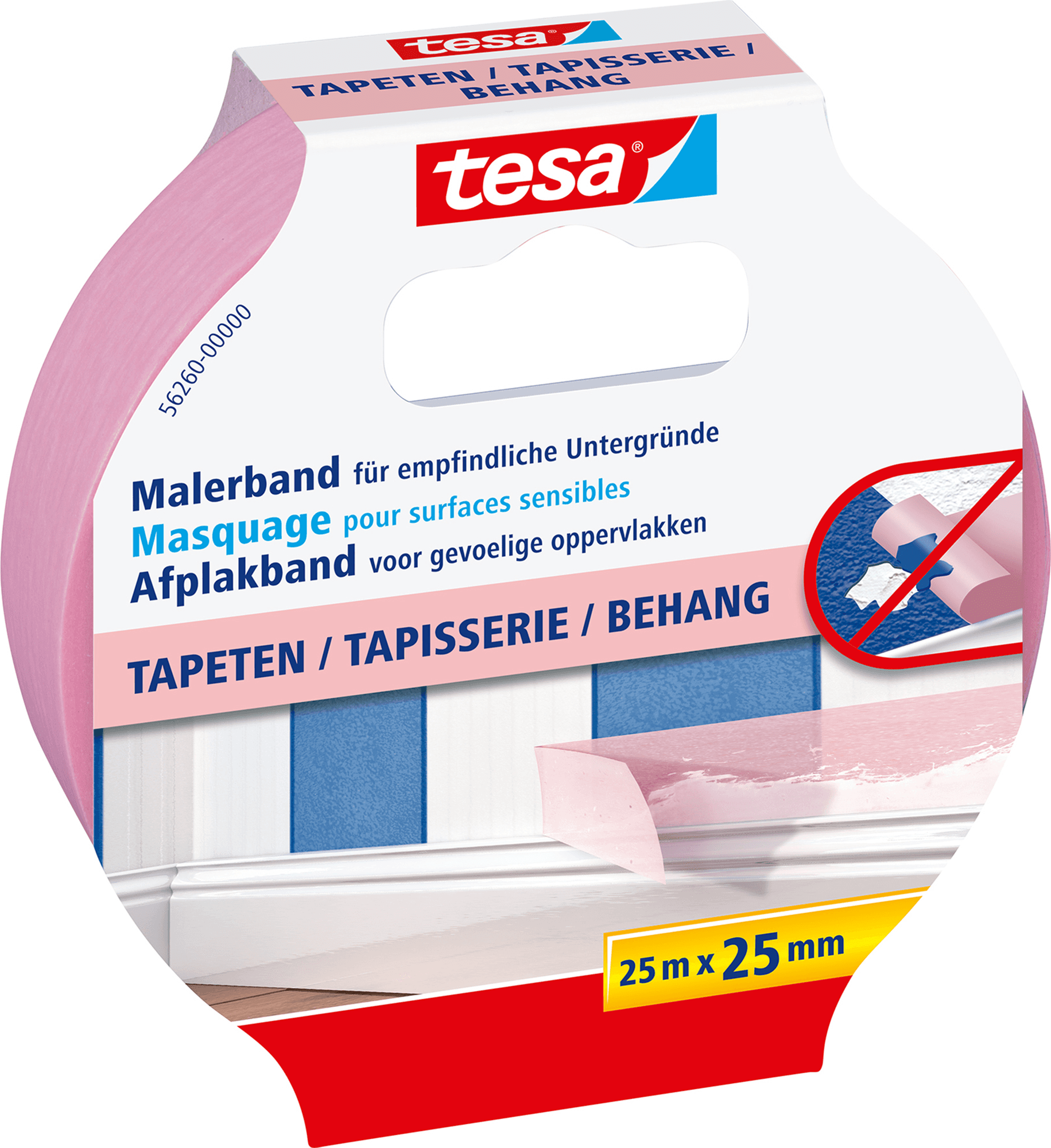 Fita de Pintura TESA Malerband Profi Sensitive (Papel - Rosa)