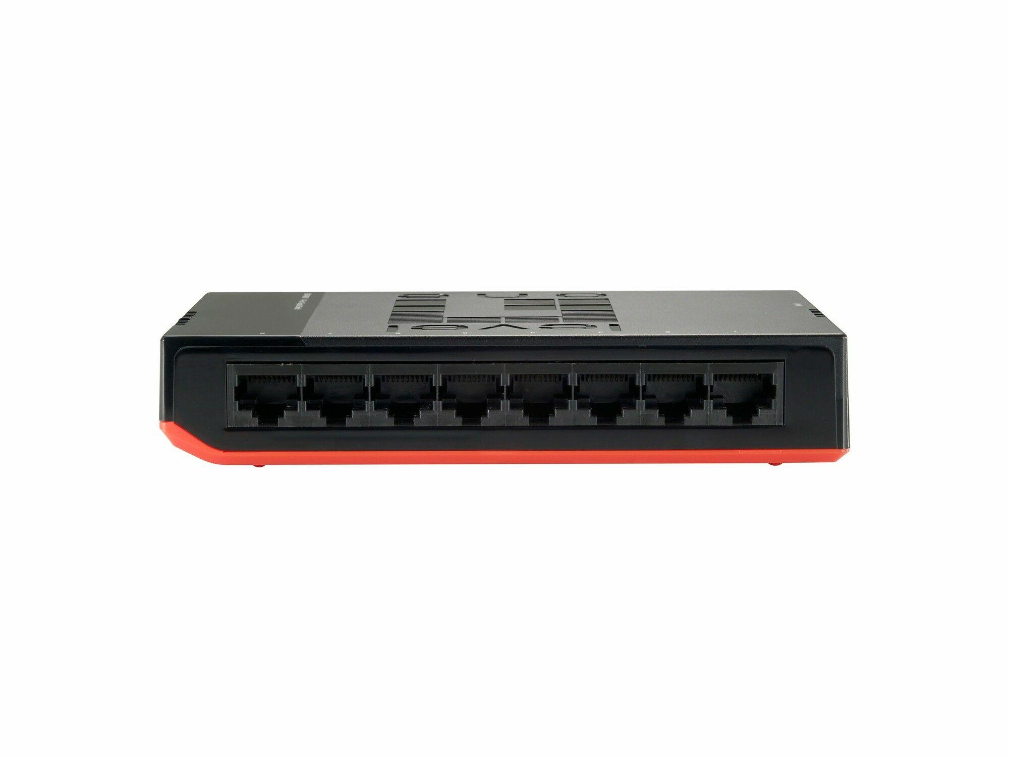 Switch Não Gerido LEVELONE GSW-0807 (Gigabit Ethernet - 16 Gbit/s - Sim, até 9000 bytes - Preto e Vermelho) — miniatura 4