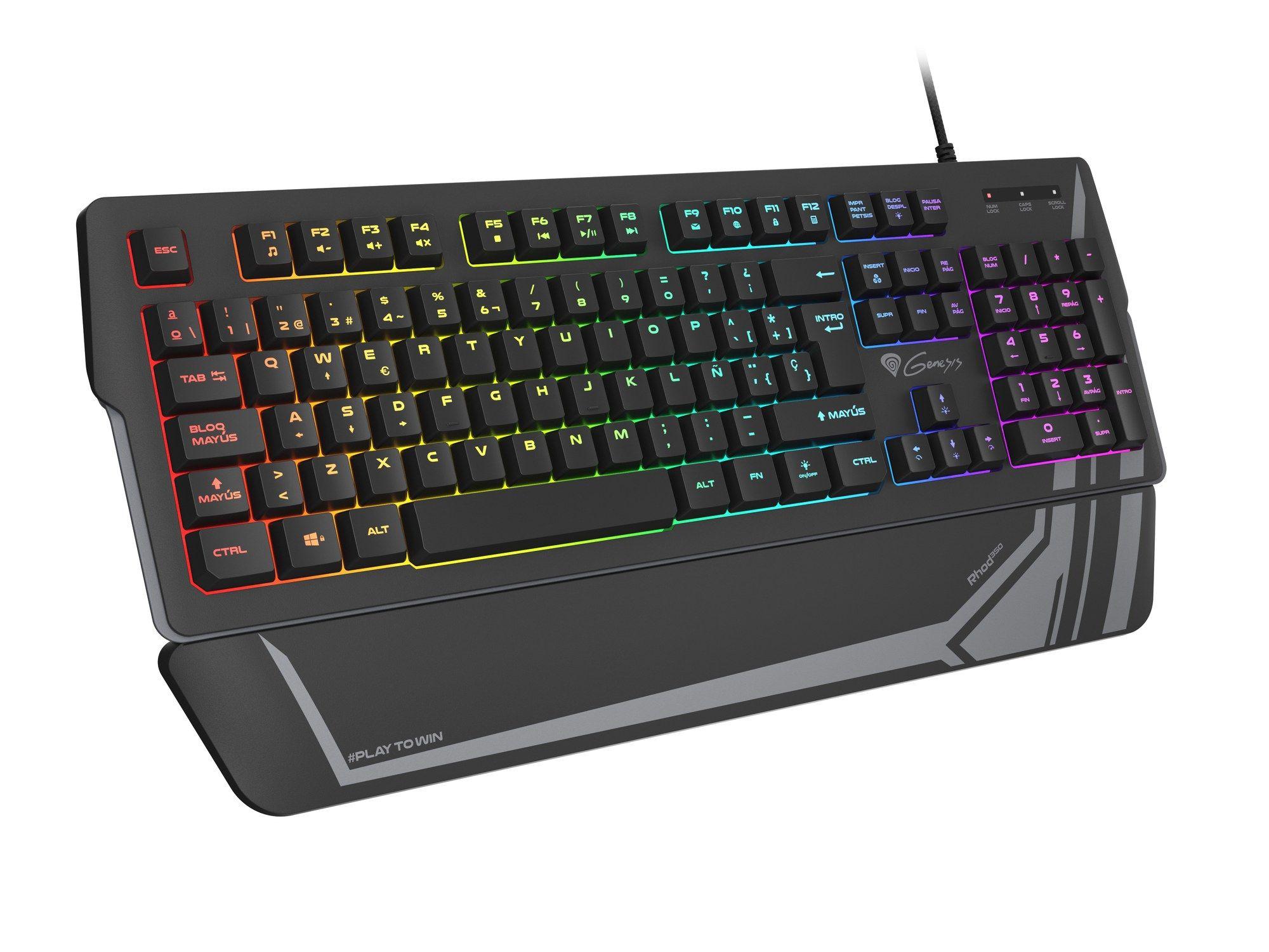 Teclado GENESIS Rhod 350 RGB (Espanhol - Interruptor de membrana - Tamanho completo - Preto)