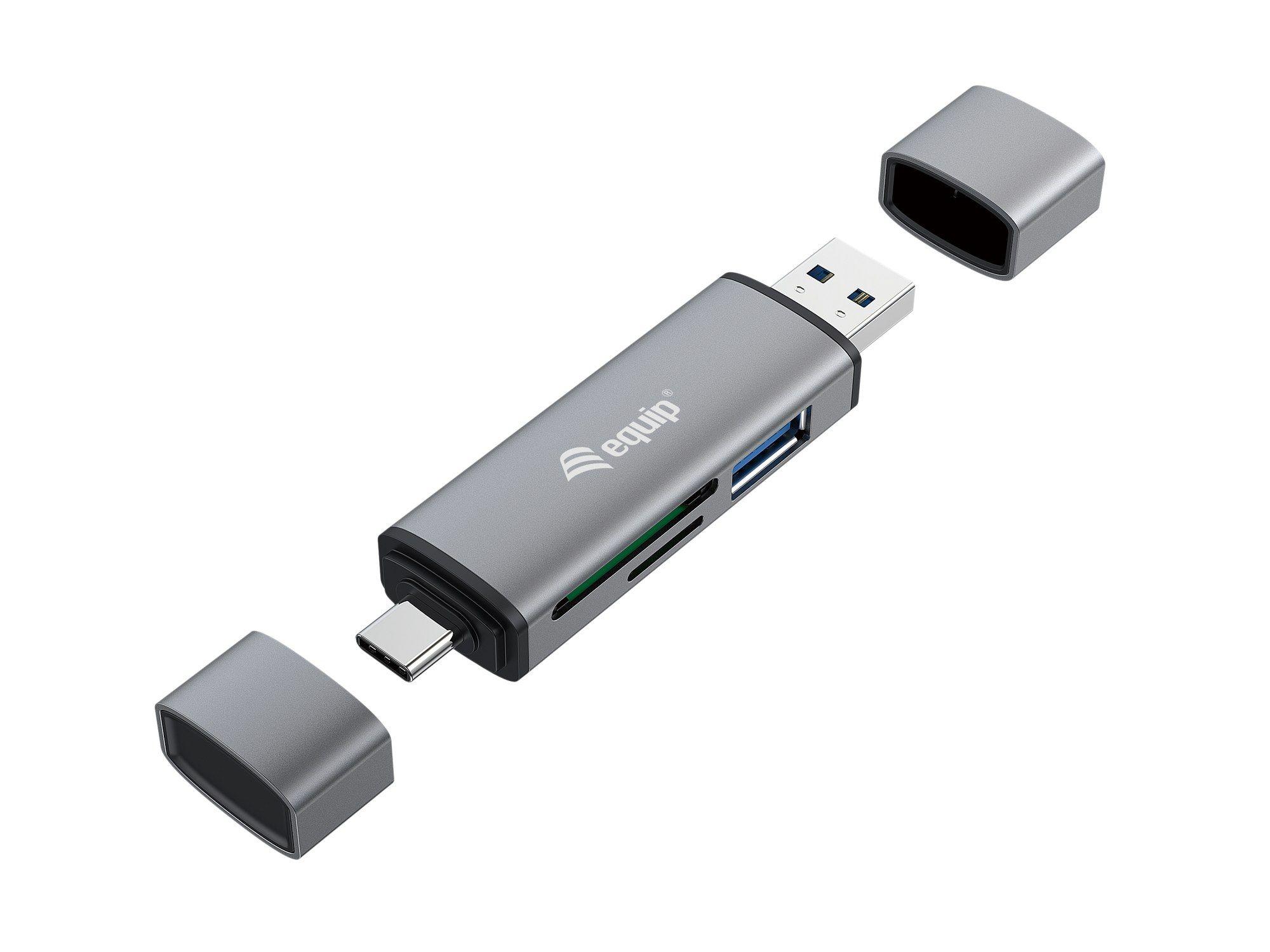 Leitor de Cartões EQUIP 245460 (USB 3.2 Gen 1 Type-A/Type-C - Cinzento)