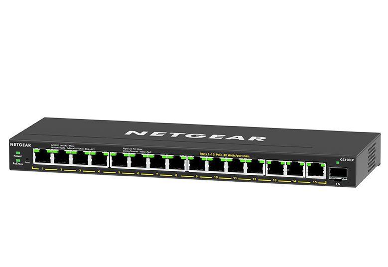 Switch NETGEAR GS316EP (Gigabit Ethernet - 32 Gbit/s - Preto) — miniatura 3