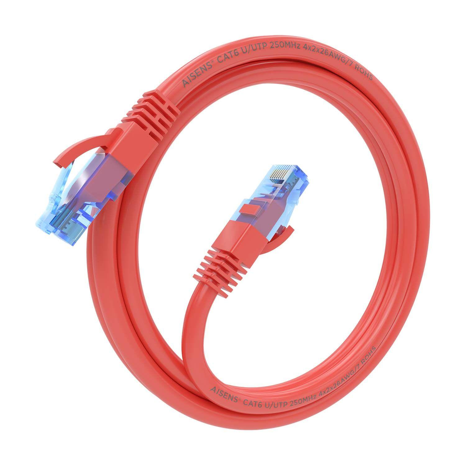 Cabo de Rede AISENS A135-0789 (1 m - Cat6 - RJ-45 - Vermelho), miniatura 2