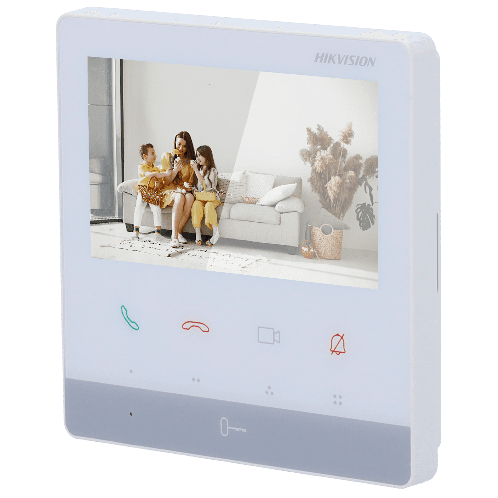 Monitor Interior para Videoporteiro HIKVISION DS-KH7100EY-E2/White (4,3″ TFT - 2 fios HD - Branco)