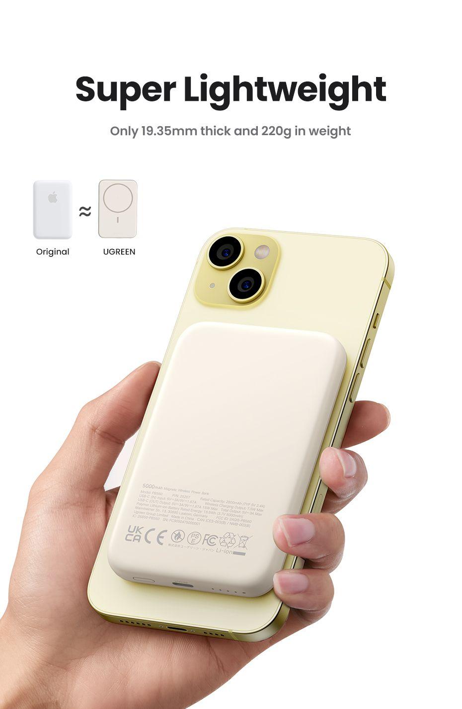 Powerbank UGREEN PB561 (10000 mAh - Até 20 W - USB Type-C - Bege), miniatura 7
