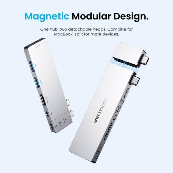 Docking USB-C VENTION THZH0 (Cinza) — miniatura 3