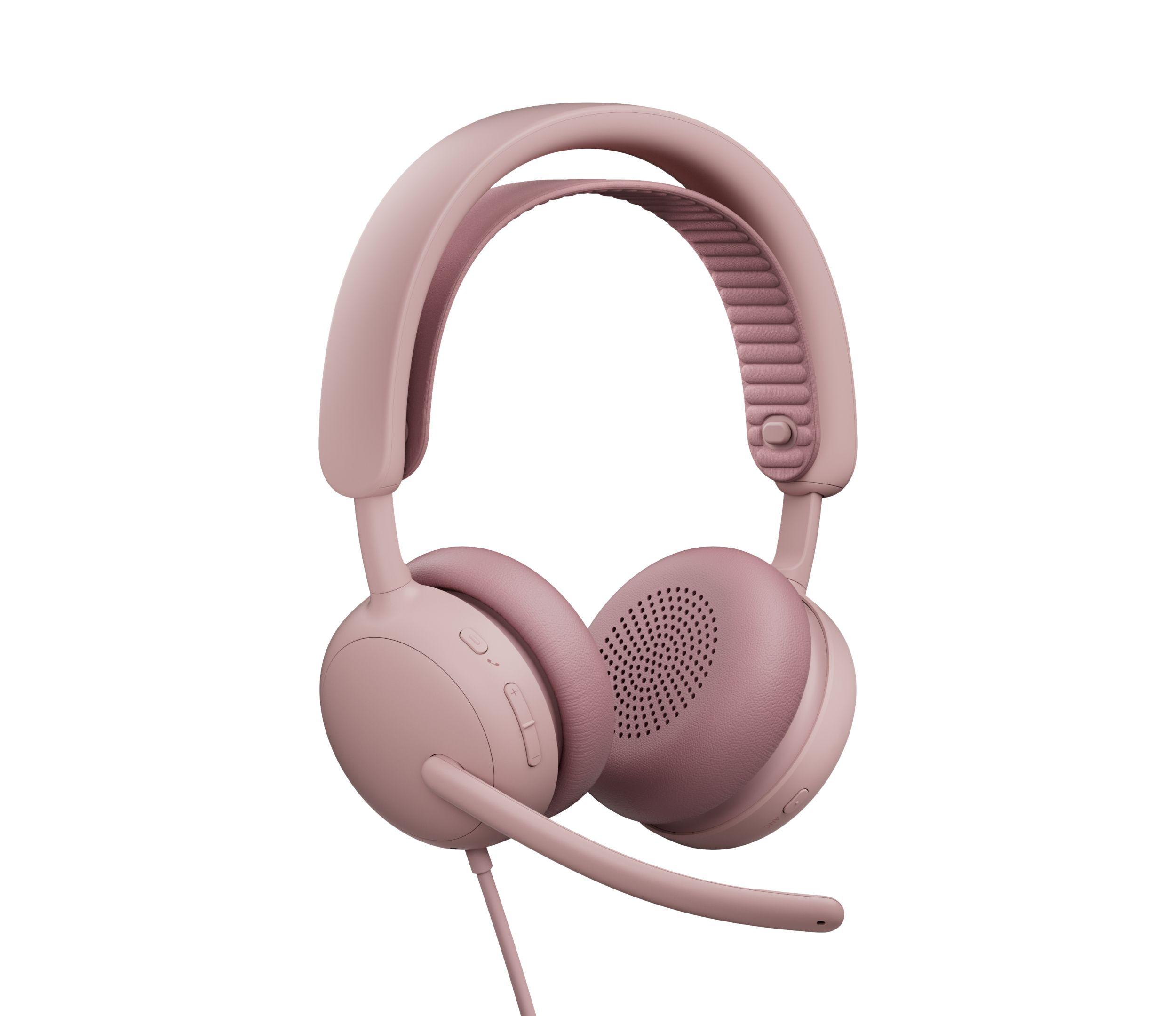 Headset LOGITECH Zone Wired 2 (Binaural - Com fios - Supra-aural - Rosa)