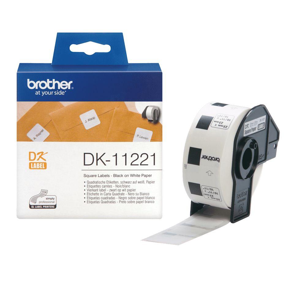 Etiquetas Adesivas BROTHER DK-11221 (1000 unidades - Preto sobre Branco)