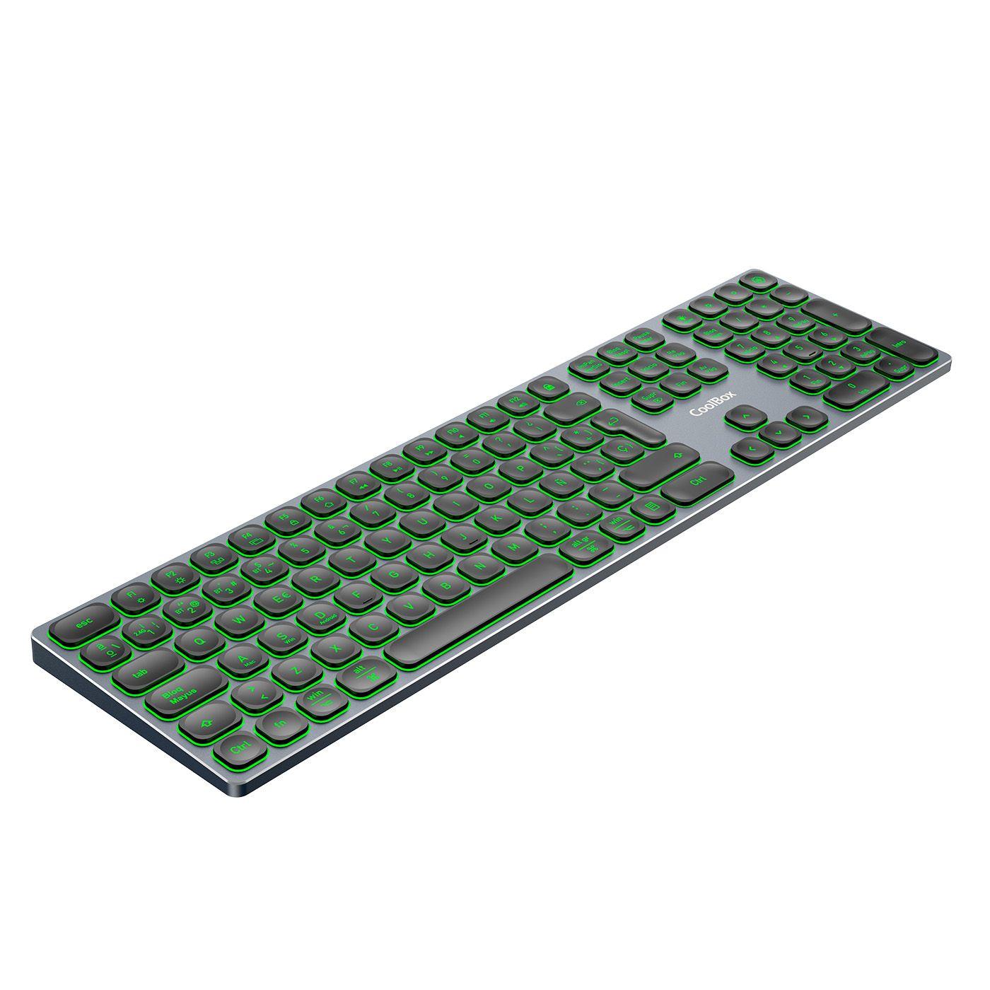 Teclado COOLBOX Moonlight Key B431 (USB + RF Wireless + Bluetooth - Cinza-escuro/Preto), miniatura 2