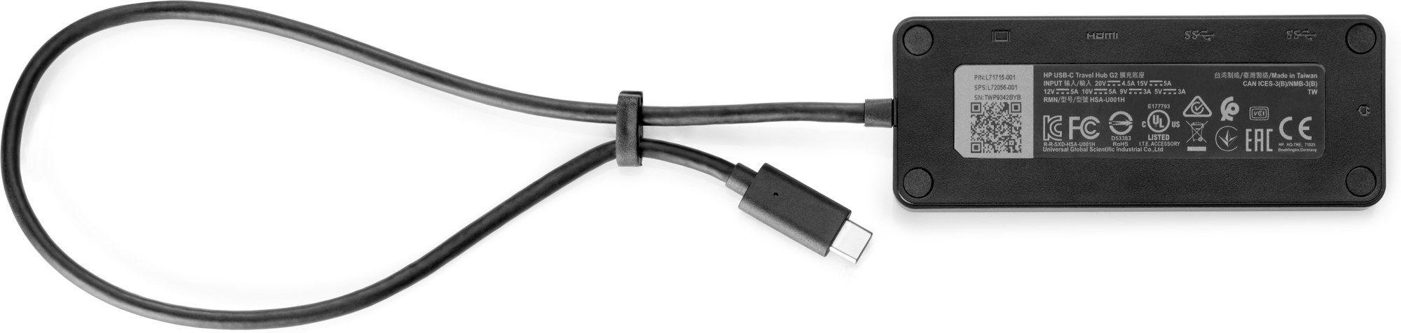 Hub USB-C HP Travel Hub G2 (Preto) — miniatura 3