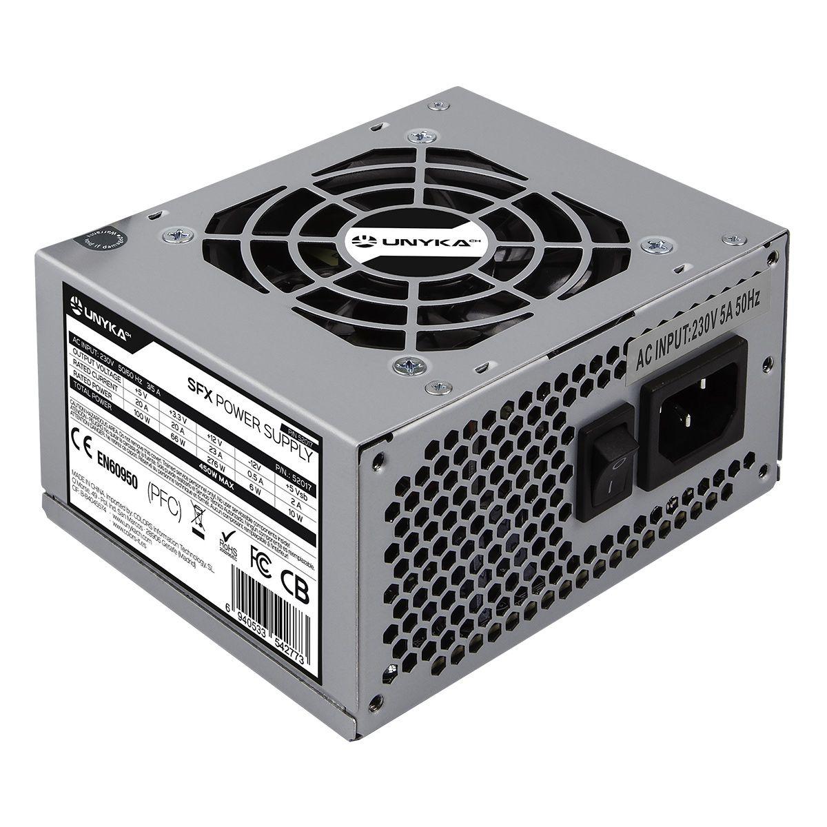 Fonte de Alimentação UNYKACH 52017 (SFX - 450 W - Não modular - Prateado)