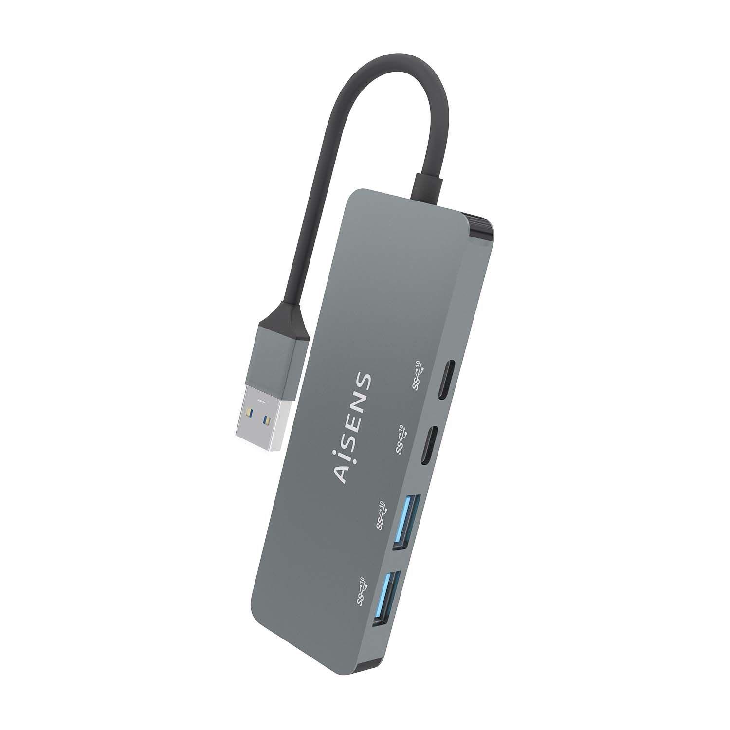 Hub USB AISENS A106-0696 (0,15 m - Cinzento) — miniatura 3