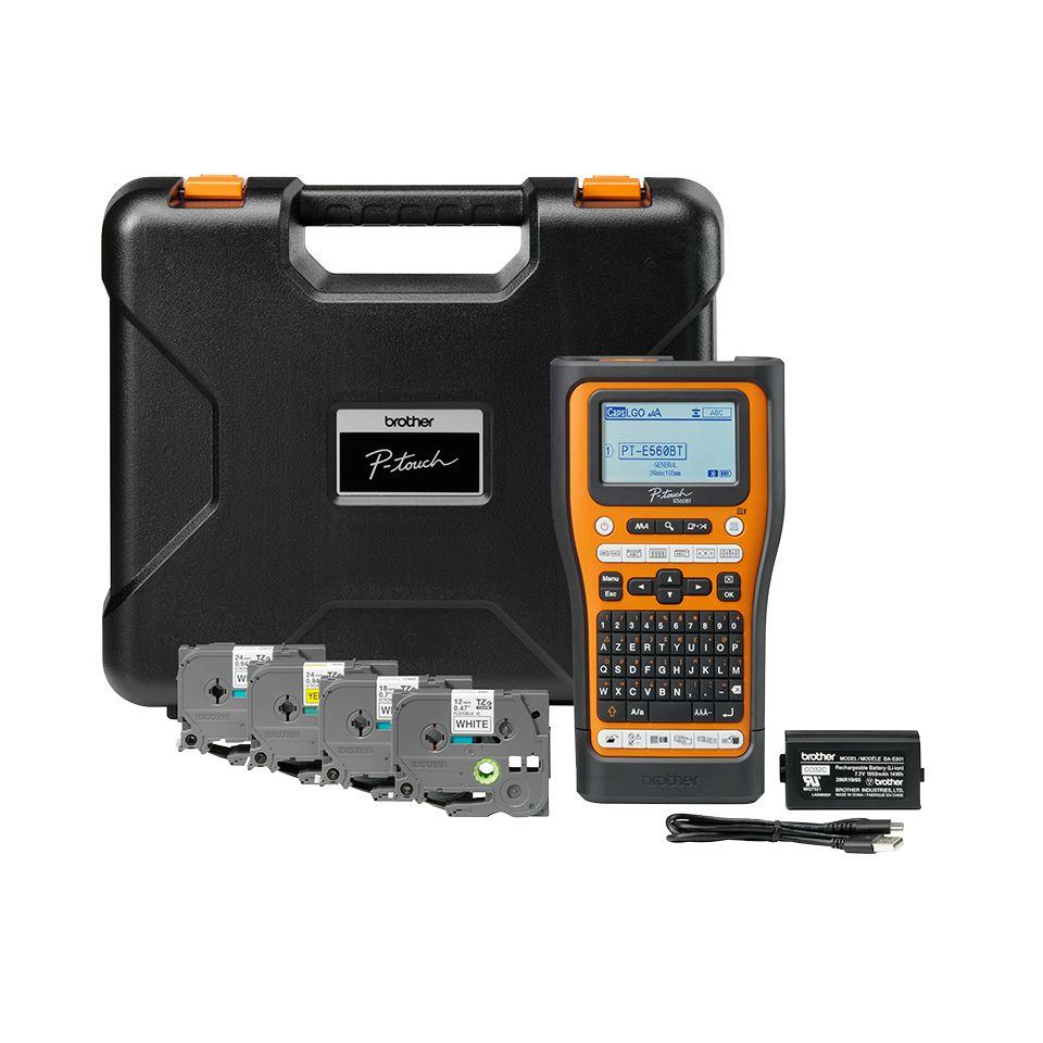 Rotuladora Eletrónica BROTHER PT-E560BTSP (USB e Bluetooth - Windows 10, Windows 11 - Preto/Laranja), miniatura 2