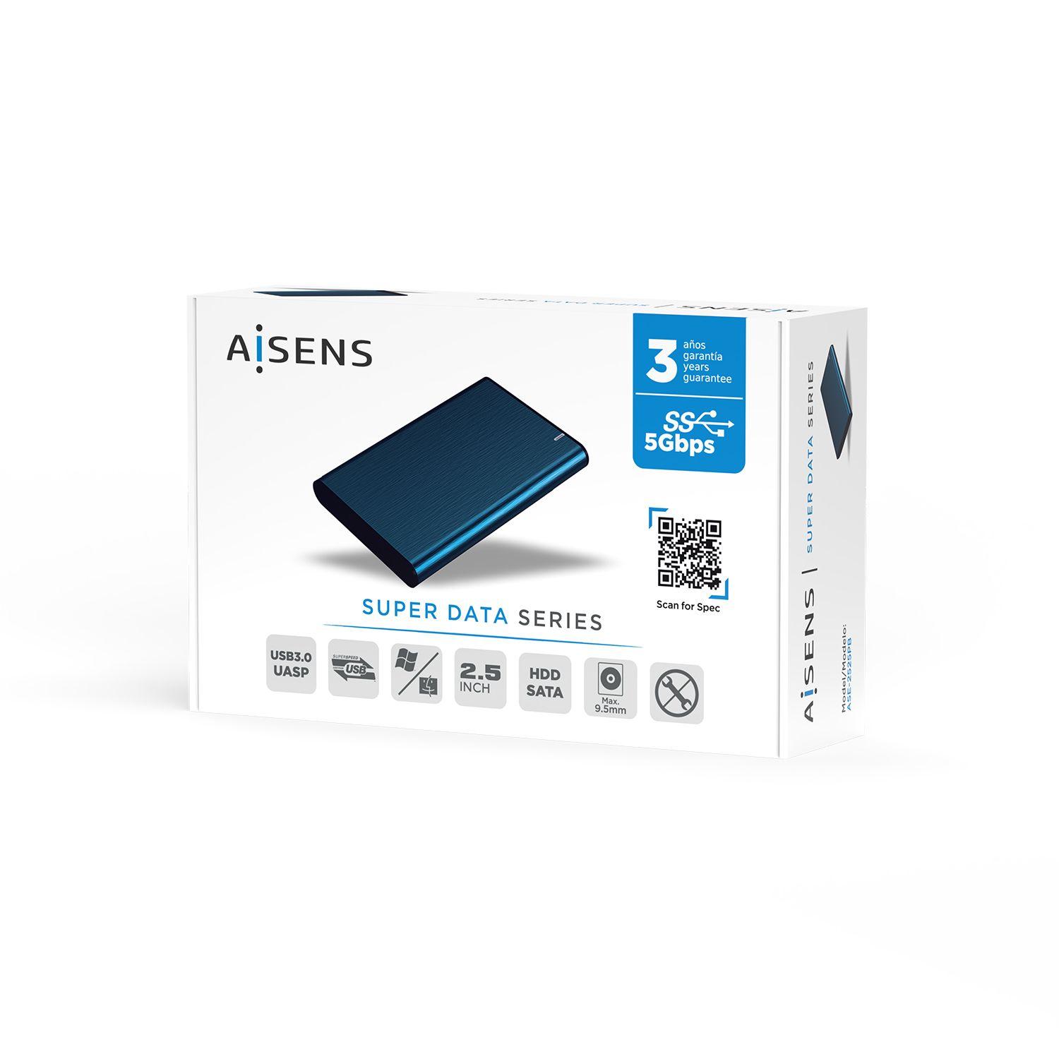 Caixa Externa SATA 2,5" AISENS ASE-2525PB (2 TB - 2,5" - 4200 RPM / 5400 RPM / 7200 RPM - Azul-marinho) — miniatura 7