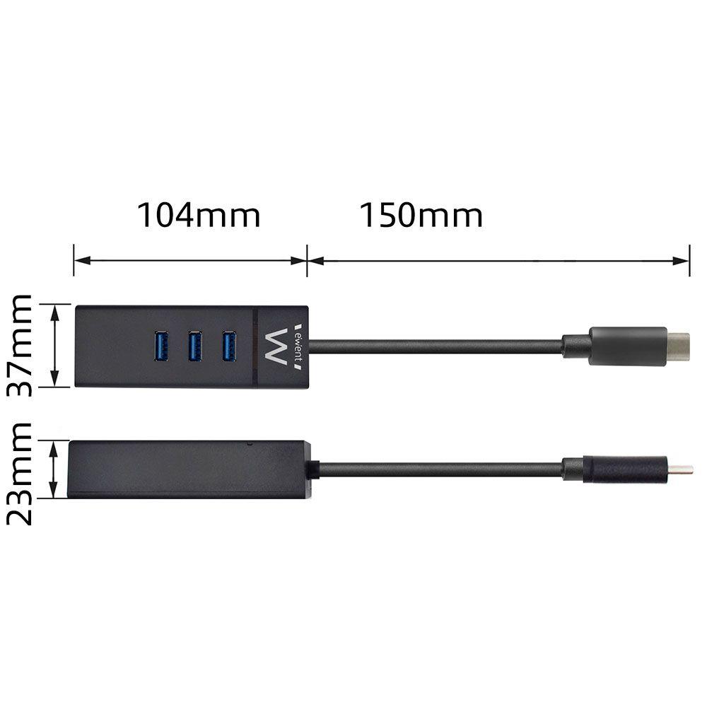Hub USB-C EWENT EW1141 (0,15 m - Preto) — miniatura 5