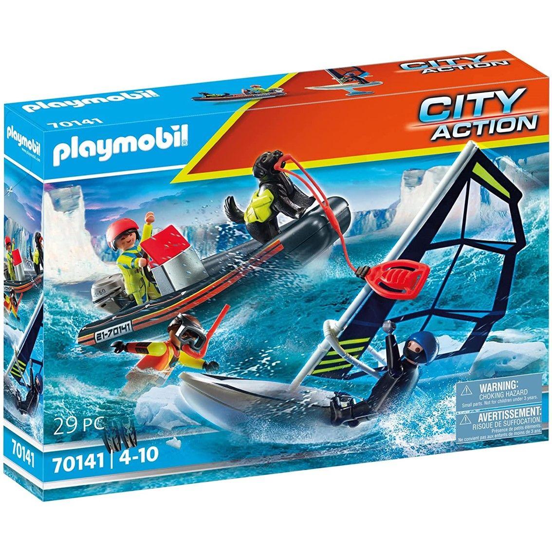 Conjunto de Construção PLAYMOBIL 70141 Resgate Polar com Bote (4 anos - Multicor)
